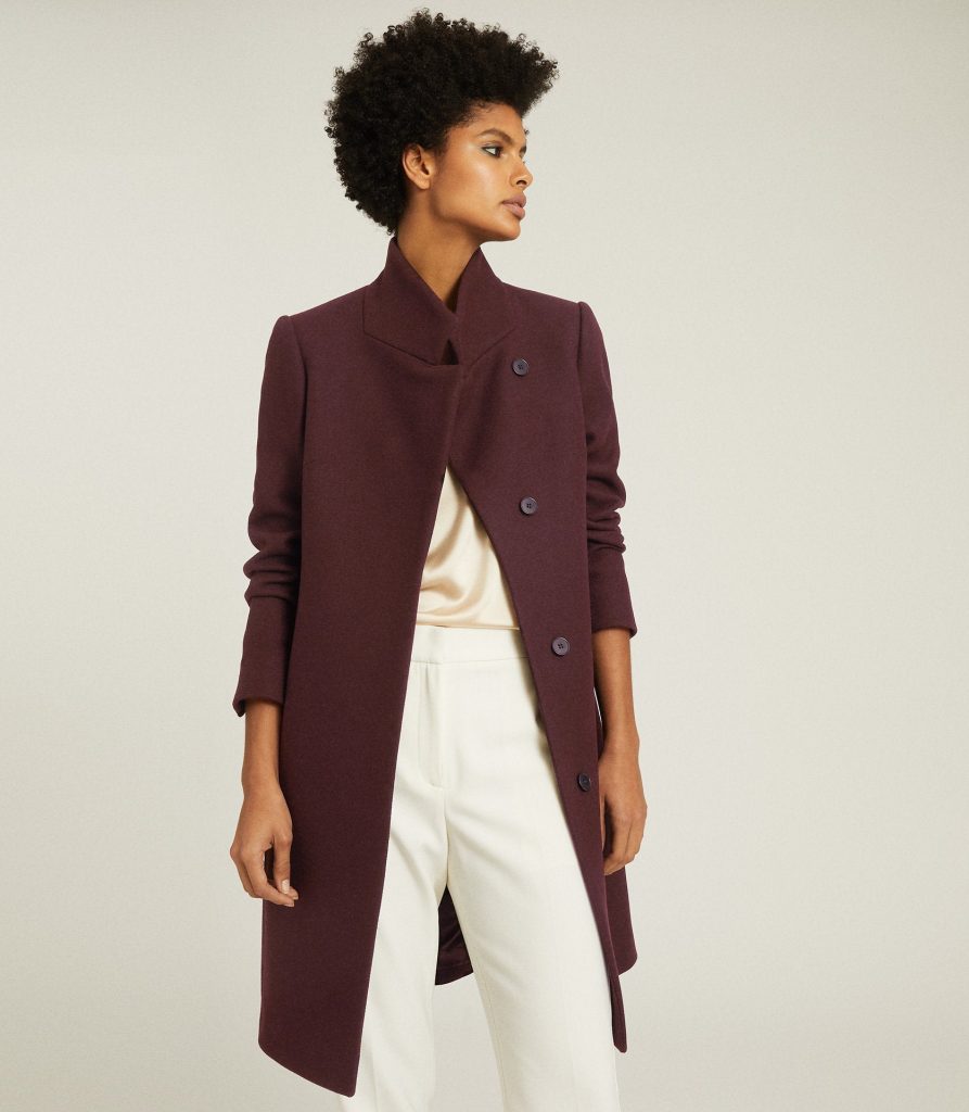 Reiss Autumn/Winter 2020 berry wool coat