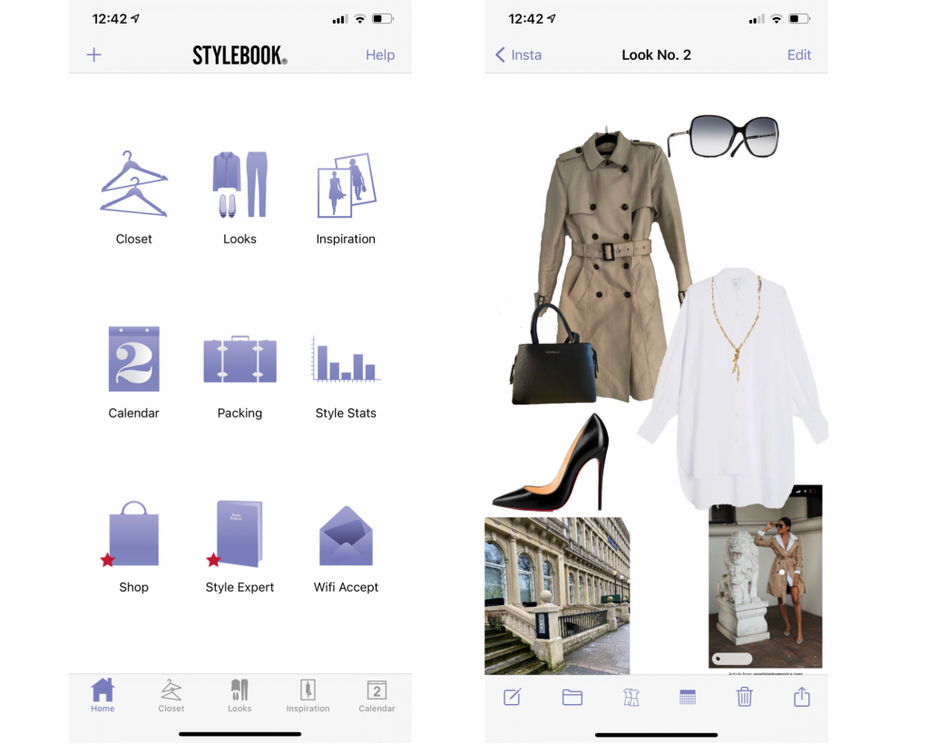 Stylebook outfit planning screenshot